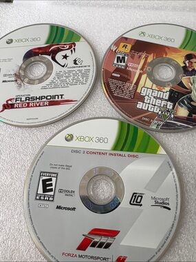Microsoft Xbox 360 Game Disc Trio - White, Red, Green, Brown